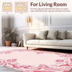 Intricate Pink Swirl Mandala Design Rug