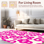 Pink Cream Abstract Symbol Rug