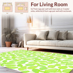 Vibrant Green Leafy Vines Pattern Rug