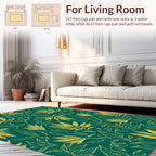 Green Gold Botanical Abstract Rug