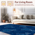 Artistic Outline Turtles Marine Pattern Rug