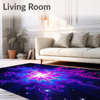 Vibrant Cosmic Swirl Nebula Rug