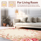 Delicate Pink FloralVine Garden Rug