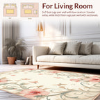 Delicate Floral Swirls Pastel Rug