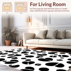 Abstract Black White Spots Pattern Rug
