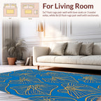 Golden Leaf Vein Pattern Rug