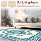 Ornate Floral Teal Motif Rug