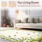 Whimsical Bees Floral Garden Pattern Rug