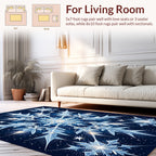 Crystal Snowflake Symmetry Blue Design Rug