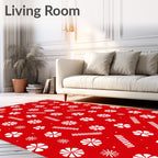 Red White Candy Cane Flower Medley Rug