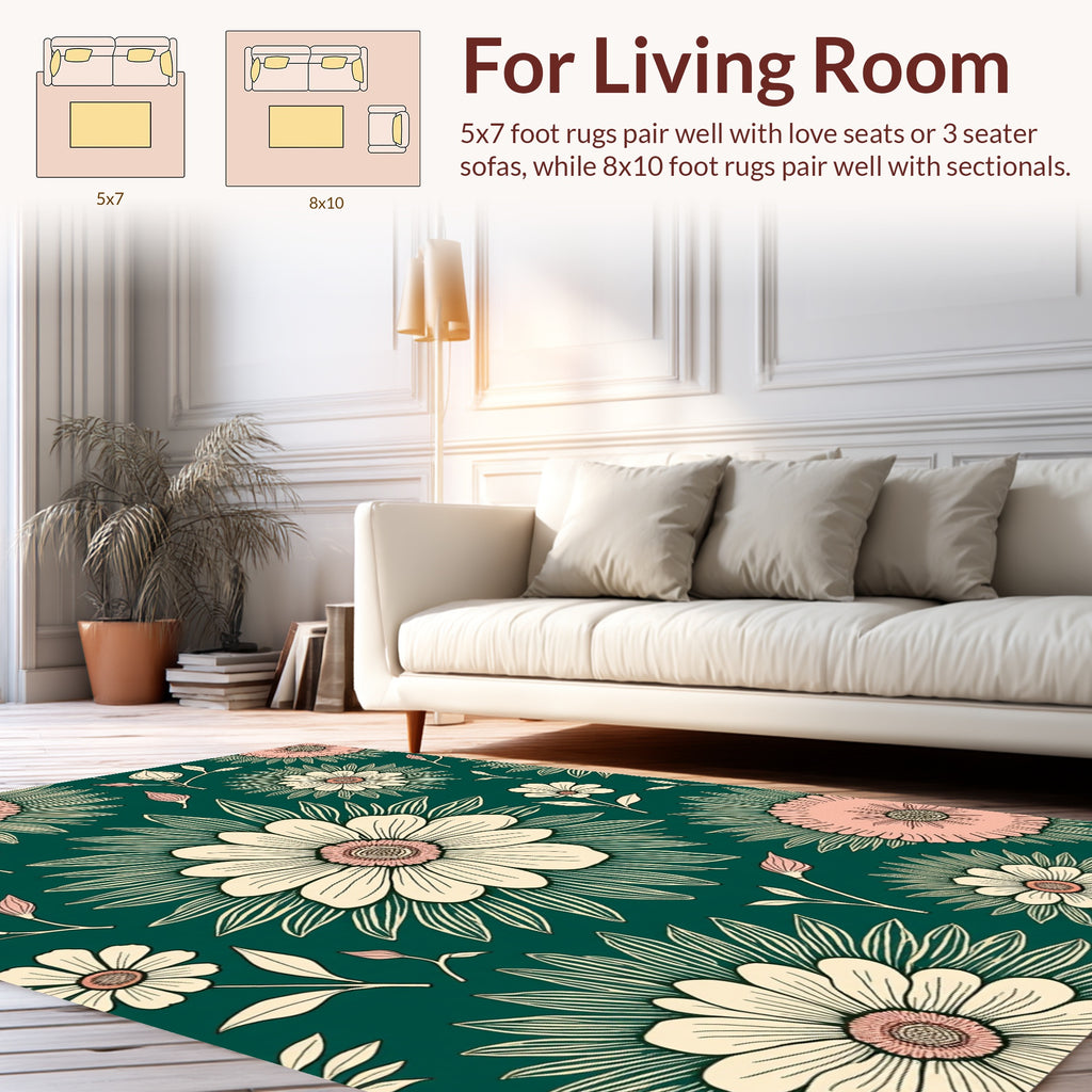 Whimsical Floral Pattern Rug