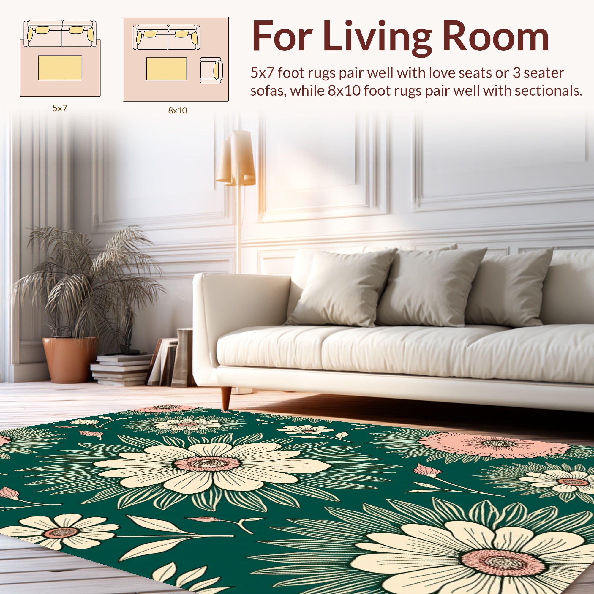 Whimsical Floral Pattern Rug