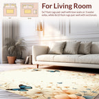 Whimsical Floral Butterfly Garden Rug