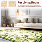 Green Leafy Branch Border Pattern Rug