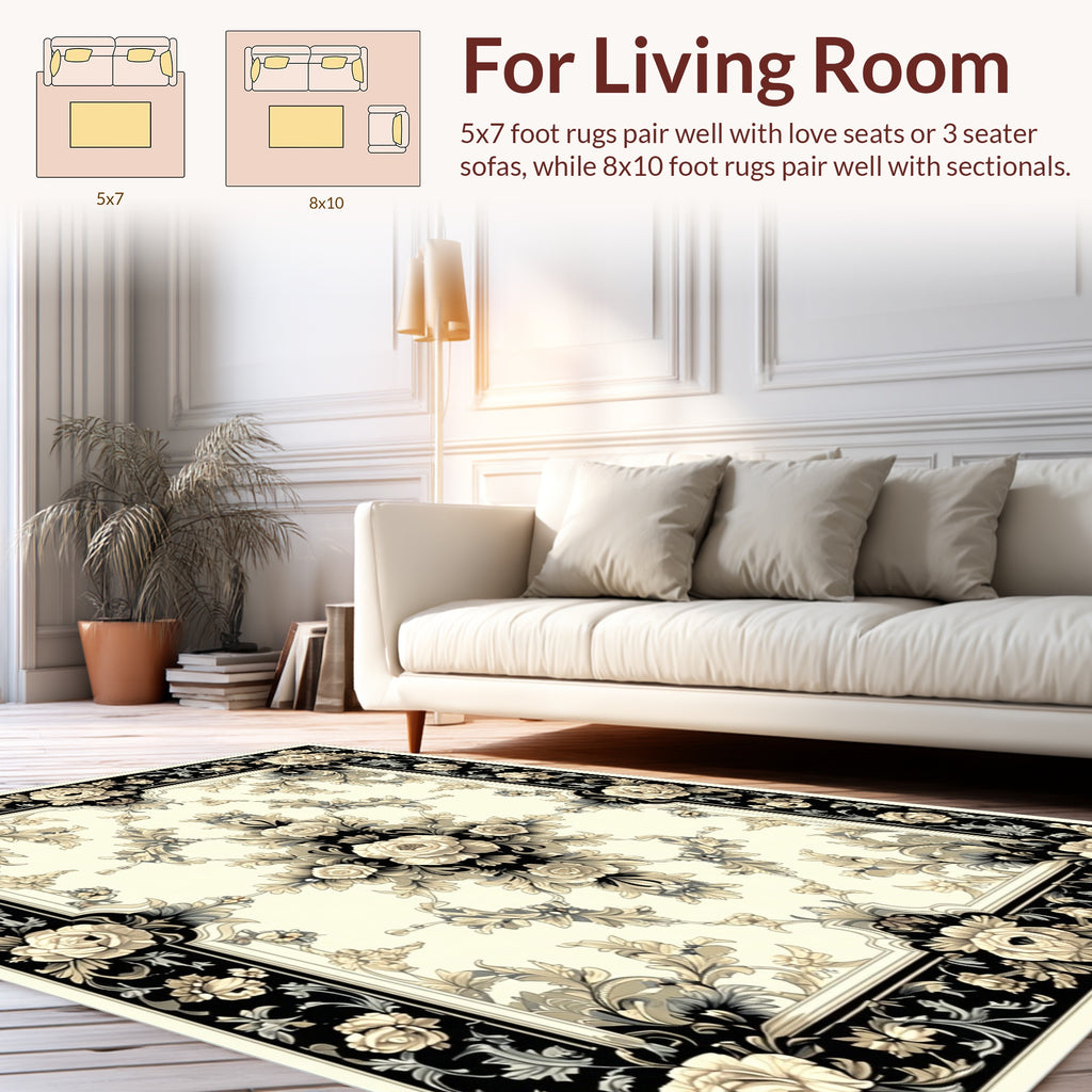 Ornate Floral Classic Design Rug
