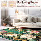 Ornate Pink White Floral Vines Rug