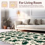 Deep Green Animal And Floral Pattern Rug