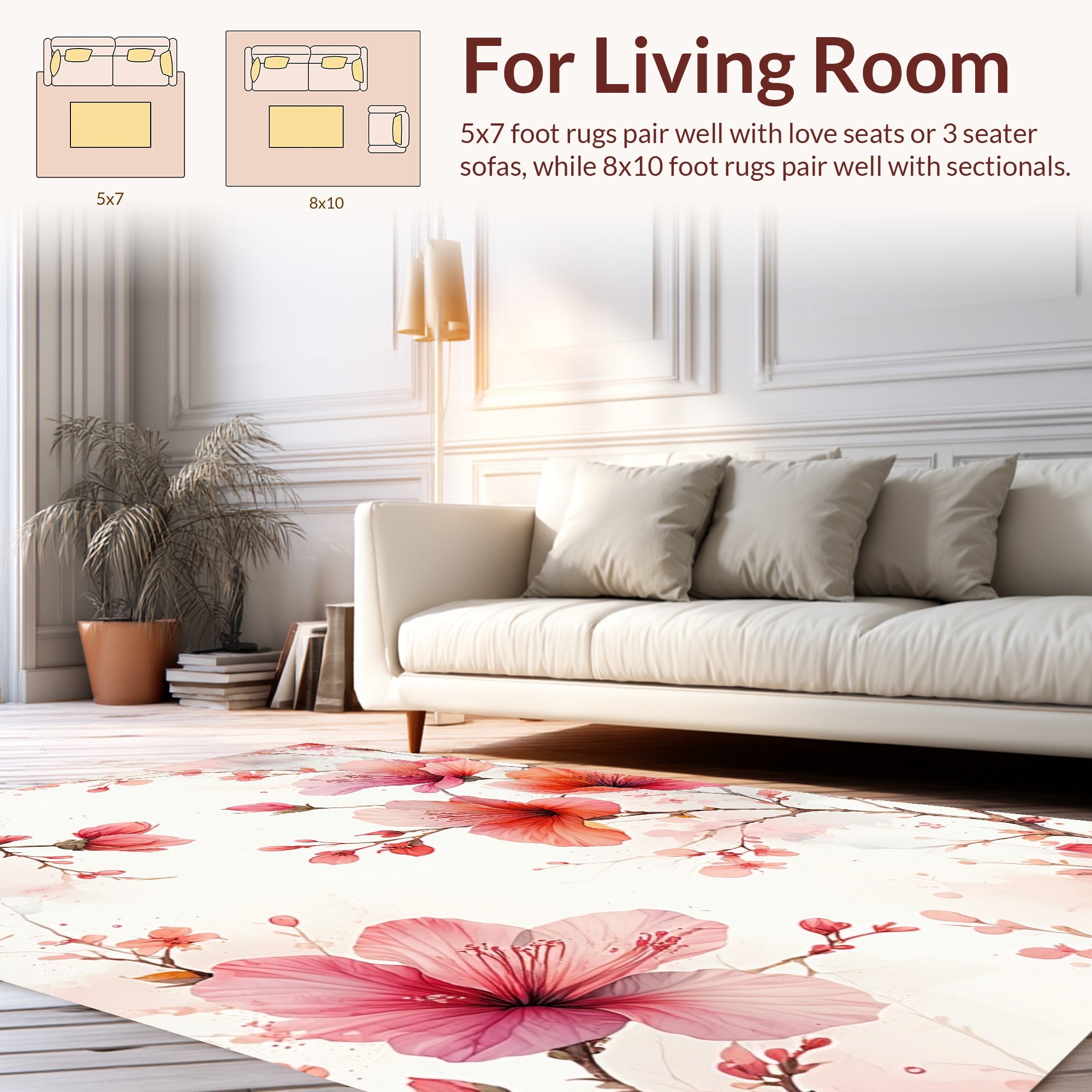 Blossoming Branches Spring Floral Art Rug