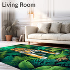 Bold Tiger Jungle Scene Rug