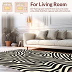 Bold Black Abstract Zebra Stripe Rug