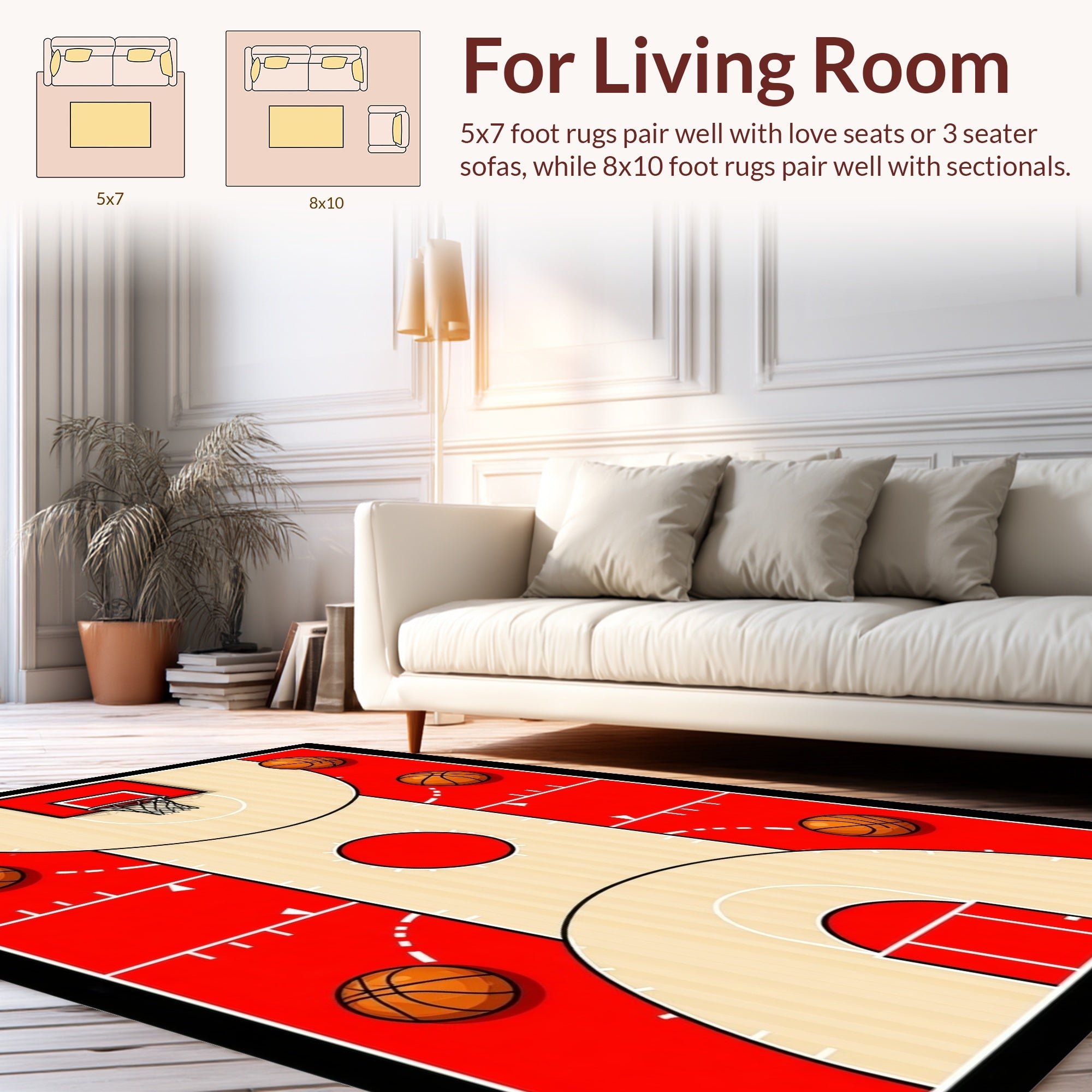 Sport Court Basketball Court Design Rug