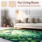 Enchanted Forest Butterflies and Leaves Rug