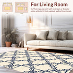 Dark Blue Lattice Inspired Pattern Rug