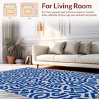 Abstract Blue Ribbon Pattern Rug