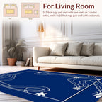 Elegant Floral Swirls Navy Rug
