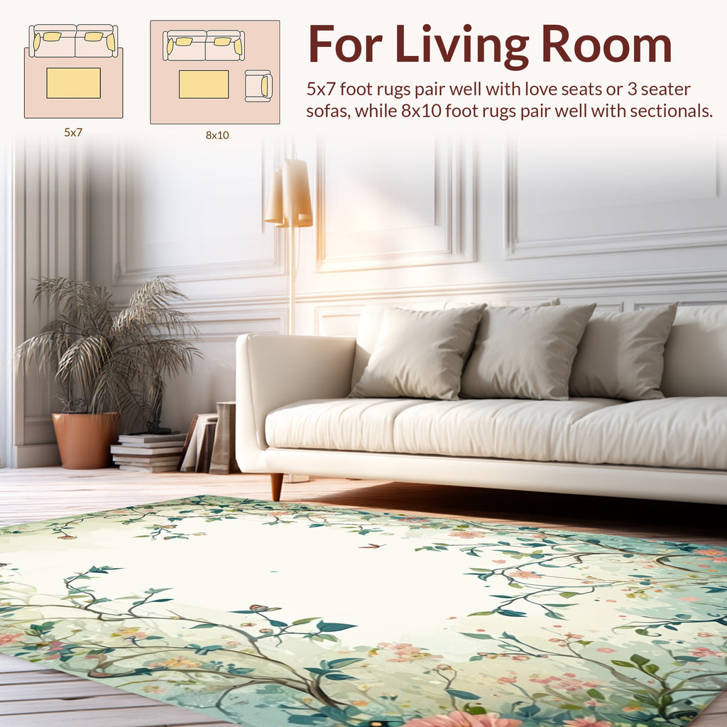 Whimsical Floral Arch with Butterflies Rug