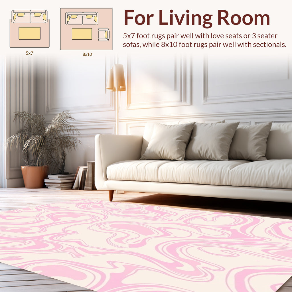 Pastel Pink Swirl Pattern Rug