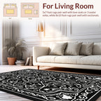 Monochromatic Floral Mandala Pattern Rug