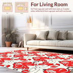 Red Floral Symmetry Pattern Rug