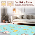 Playful Animals And Stars Pattern Rug