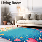 Dreamy Heart And Star Pattern Design Rug