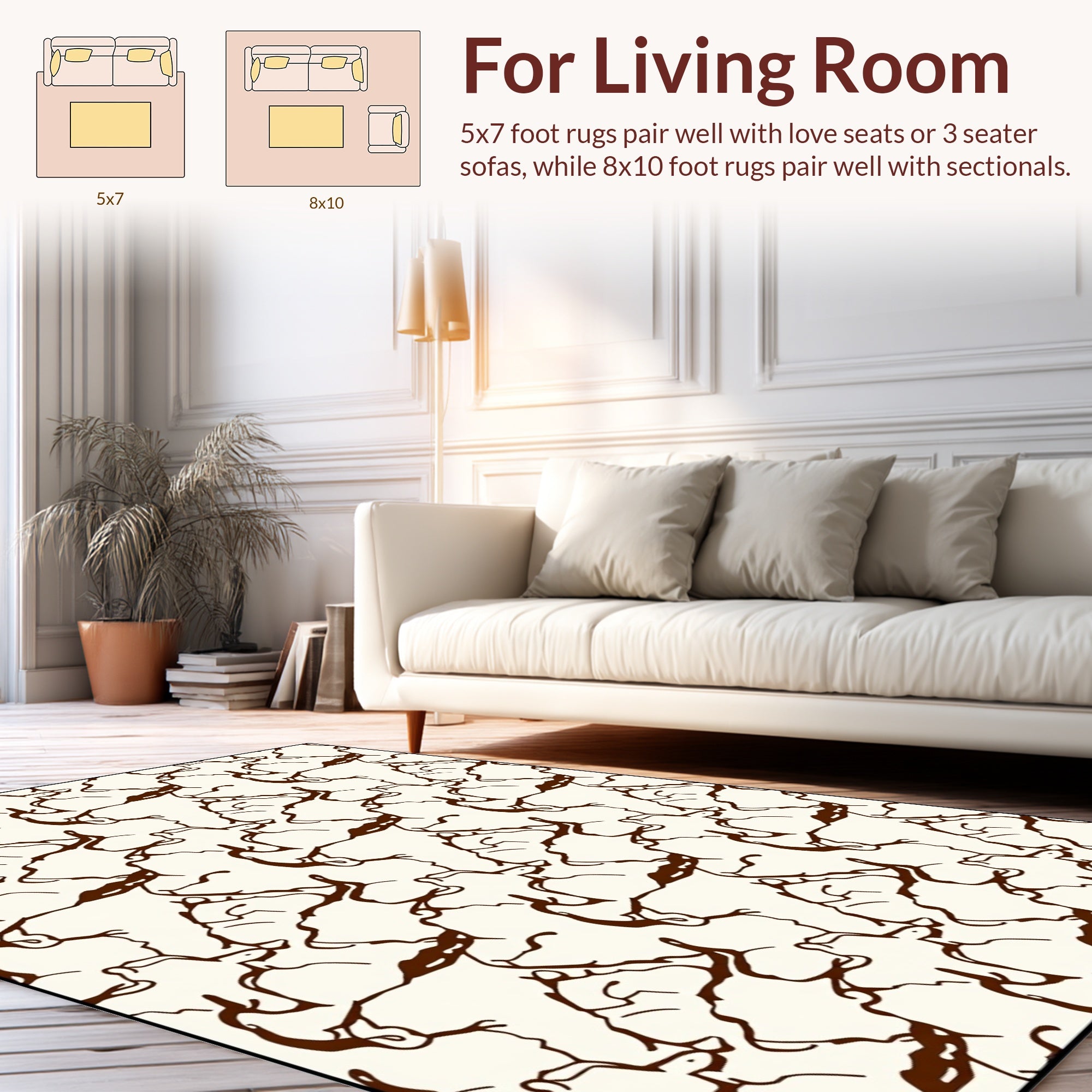 Abstract Organic Flow Pattern Rug