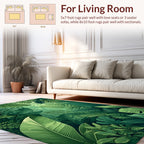 Lush Green Tropical Jungle Leaves Rug