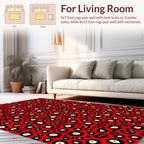 Bold Red Leopard Spot Pattern Rug