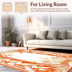 Vibrant Orange Floral Swirl Pattern Rug