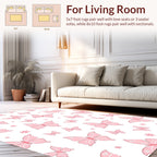 Pink Butterfly Garden Pattern Rug