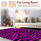Bold Pink Black Zebra Stripe Rug