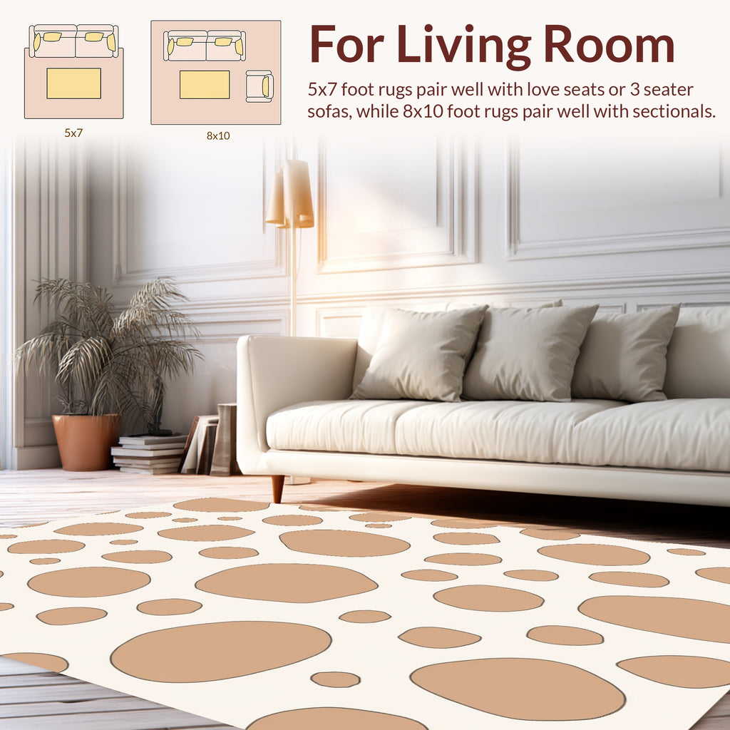 Abstract Tan Spotted Organic Pattern Rug