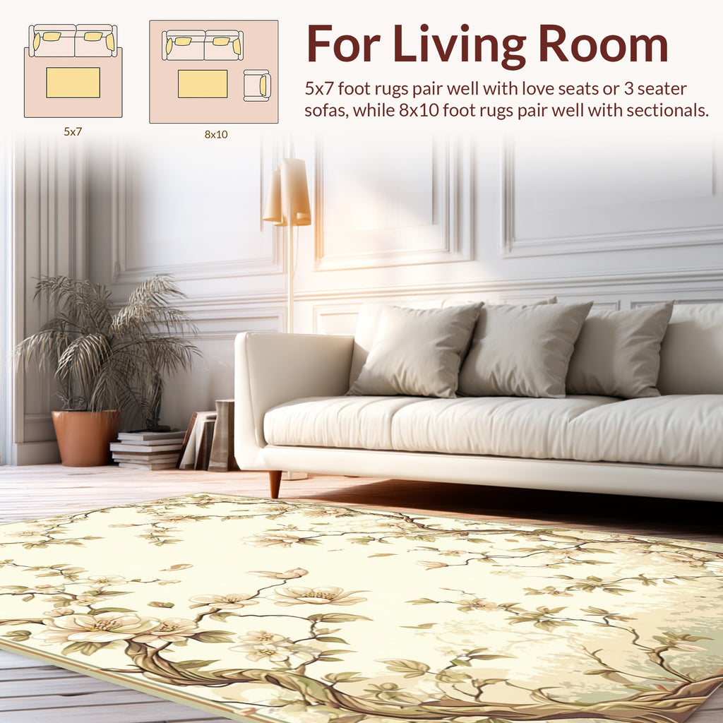 Vintage Floral Tree Branches Rug