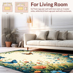Whimsical Butterflies Floral Garden Rug