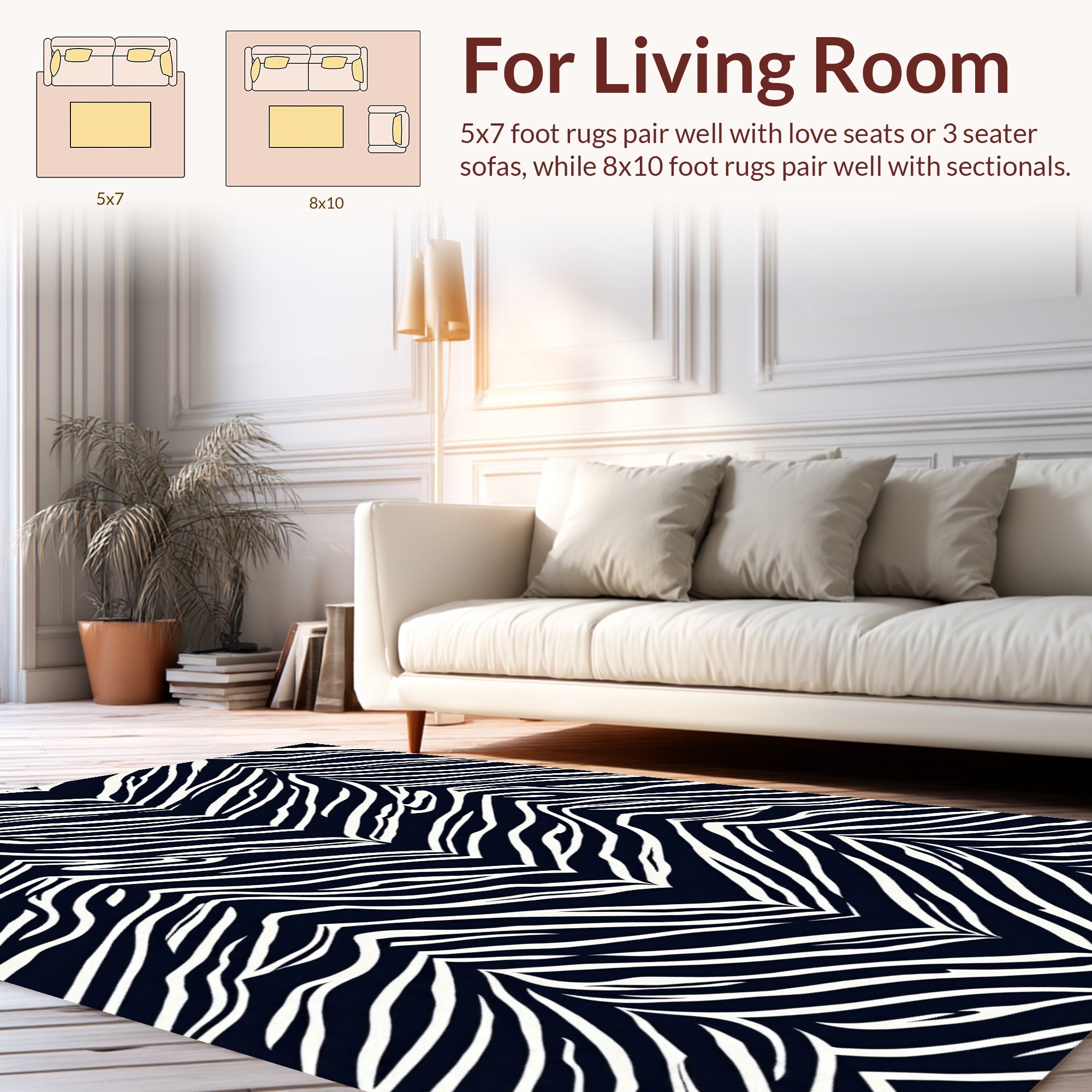 Bold Zebra Stripe Pattern Rug