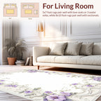Floral Elegance With Lavender Vines Rug