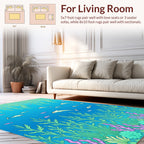 Ocean Life Dolphin Flora Pattern Rug