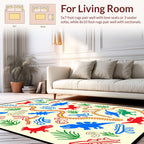 Playful Dinosaur Nature Pattern Rug