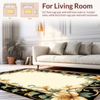 Vintage Floral Vine Border Design Rug