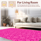 Vibrant Pink Abstract Organic Pattern Rug